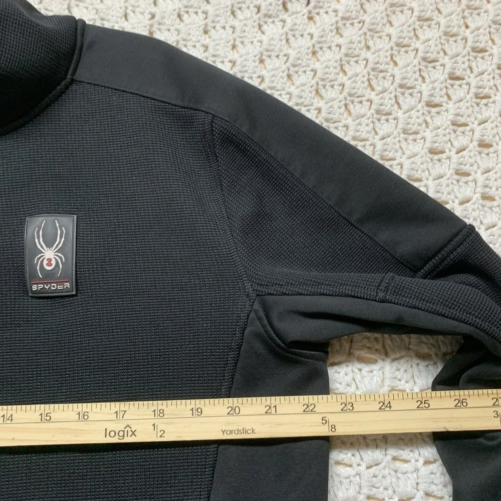 Spyder Sweater Jacket Fleece Mens Sz L Black Outbound Core Half 1/4Zip‎ Pullover